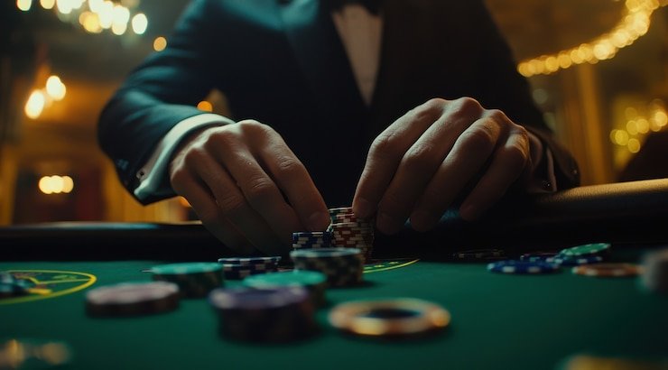 Tampilan antarmuka permainan slot di joker123 login dengan gulungan dan tombol spin